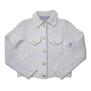 NWT J.Crew Collared Lady Jacket in Worn Thistle Ivory Wool Bouclé Boucle XXL 2XL